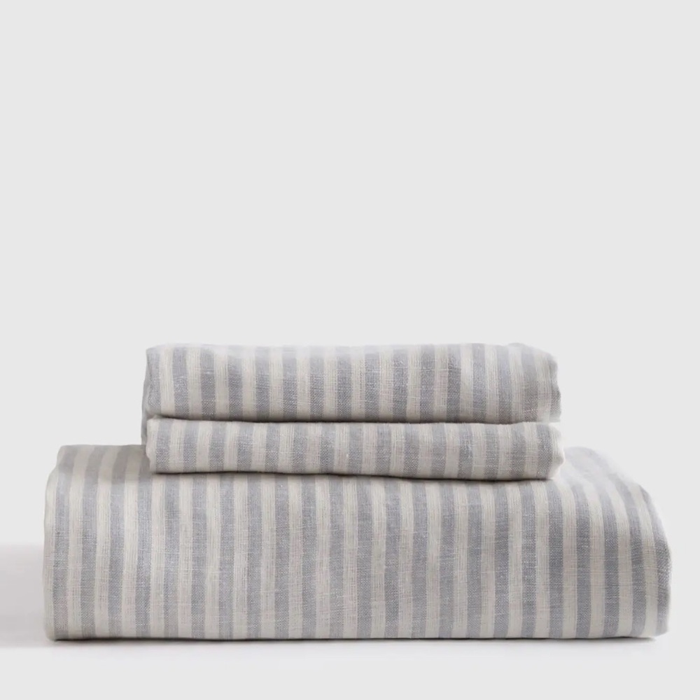 Quince European linen fitted sheet set